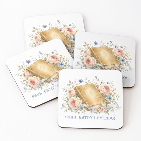 Item preview, Shhh Estoy leyendo Spanish Floral watercolor Book lover designed and sold by Anne Londez Studio.