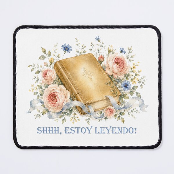 Item preview, Shhh Estoy leyendo Spanish Floral watercolor Book lover designed and sold by Anne Londez Studio.