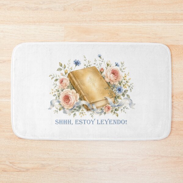 Item preview, Shhh Estoy leyendo Spanish Floral watercolor Book lover designed and sold by Anne Londez Studio.