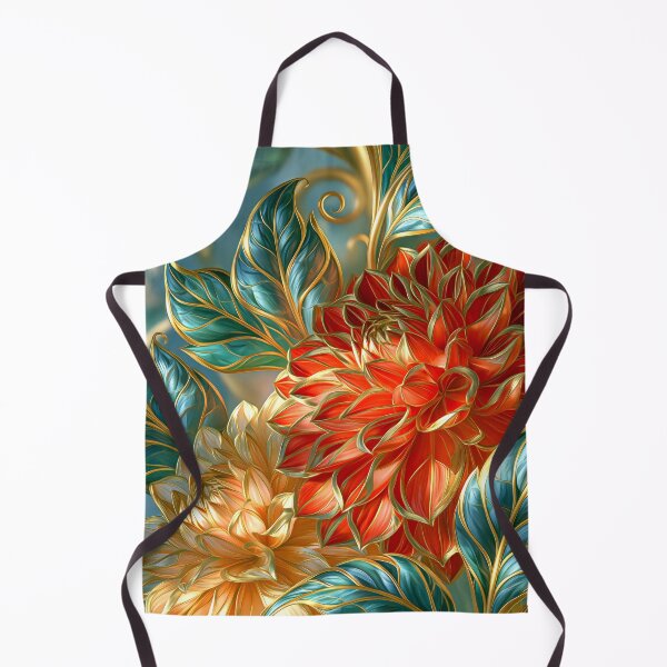 Item preview, Dahlia Floral Art in Red and Blue designed and sold by MargaretWiktor.