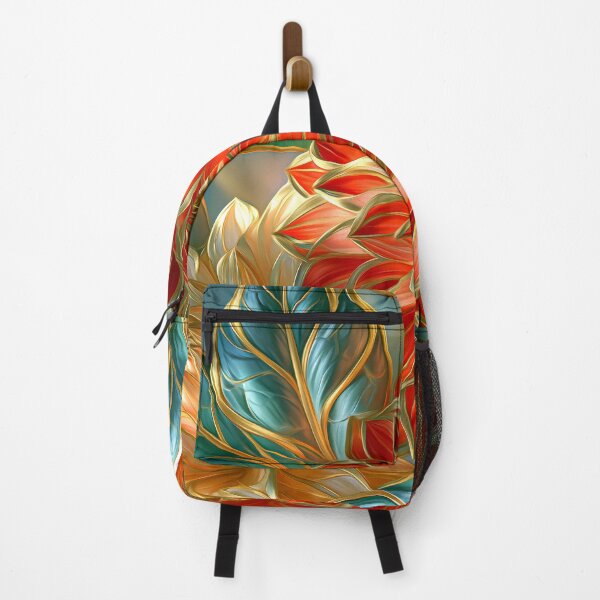 Item preview, Dahlia Floral Art in Red and Blue designed and sold by MargaretWiktor.
