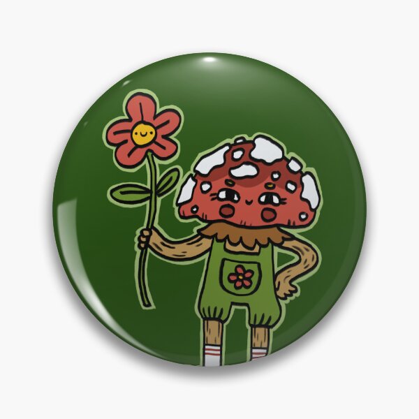 Item preview, Happy Mushroom with Flower designed and sold by printedbynaomi.