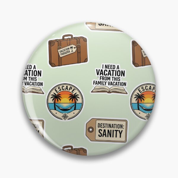 Item preview, Funny Travel Sticker Pack Vacation Paradox Family Trip Luggage Tag Art designed and sold by Artemis & Woven Collective.