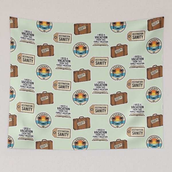 Item preview, Funny Travel Sticker Pack Vacation Paradox Family Trip Luggage Tag Art designed and sold by Artemis & Woven Collective.