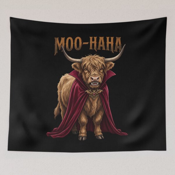 Item preview, Moo-Haha Vampire Highland Cow - Funny Halloween Design designed and sold by w66aboo.
