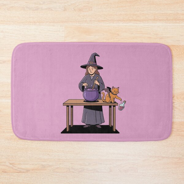 Item preview, Cute Witch and Bat Winged Cat Cauldron designed and sold by Rare By Hero.