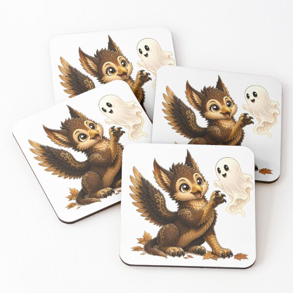 Item preview, Cute Fantasy Griffin and Friendly Ghost designed and sold by Hatchling Hollow.