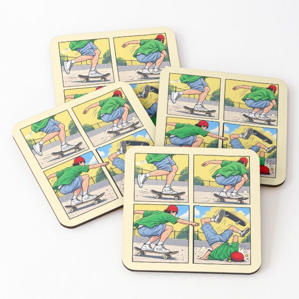 Item preview, Skateboard Trick Gone Wrong – Funny Visual Fail Cartoon designed and sold by waikibi ⭐⭐⭐⭐.