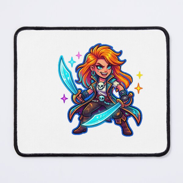 Item preview, Cool Cartoon Badass Pirate Girl Sticker designed and sold by Freestyle Prints.