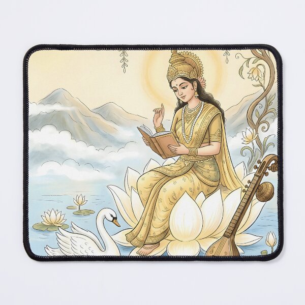 Item preview, Goddess Saraswati Lotus Spiritual Art designed and sold by hutofdesigns.