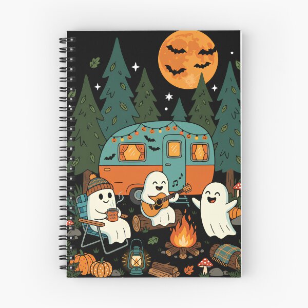 Item preview, Ghost Camping Under Full Moon - Spooky Halloween Campfire  designed and sold by w66aboo.