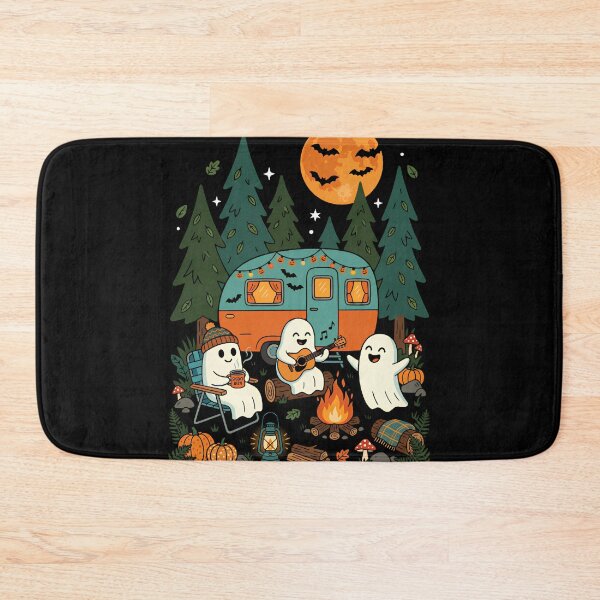 Item preview, Ghost Camping Under Full Moon - Spooky Halloween Campfire  designed and sold by w66aboo.