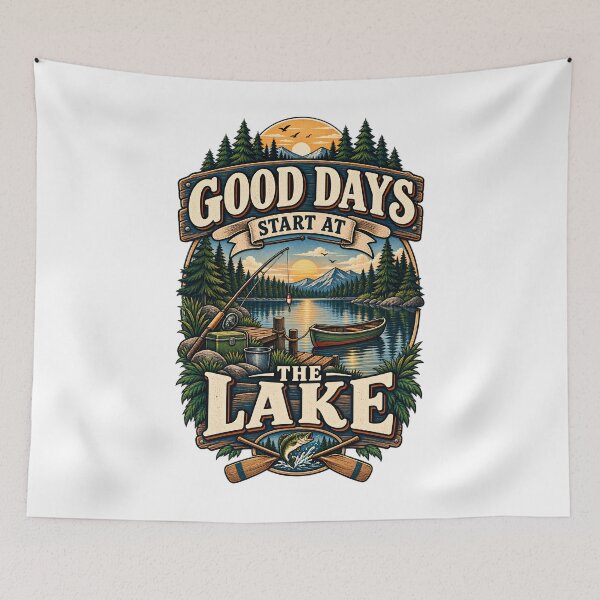 Item preview, Good Days Start At The Lake Fishing Outdoor designed and sold by Haji  Kamora.