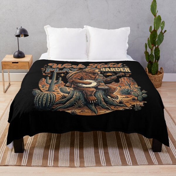 Item preview, Work Hard Play Harder Banjo Bear Desert Music designed and sold by Flirt-Teez.
