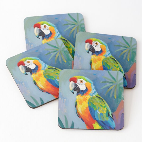 Item preview, Colorful expressive parrot in bold brushstrokes designed and sold by Ponted.