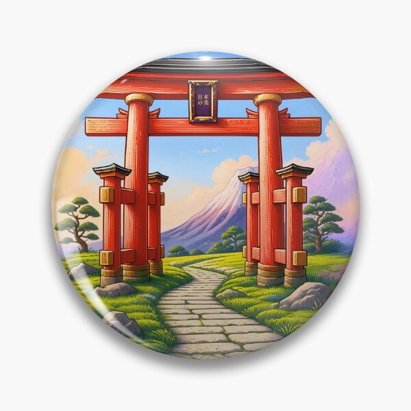 Item preview, Japanese Torii Gate and Mount Fuji Anime Landscape designed and sold by DOMANGA.