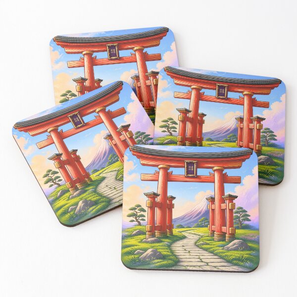 Item preview, Japanese Torii Gate and Mount Fuji Anime Landscape designed and sold by DOMANGA.