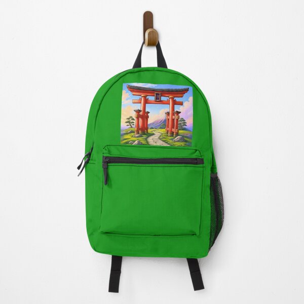 Aperçu de l'œuvre Japanese Torii Gate and Mount Fuji Anime Landscape créée et vendue par DOMANGA.