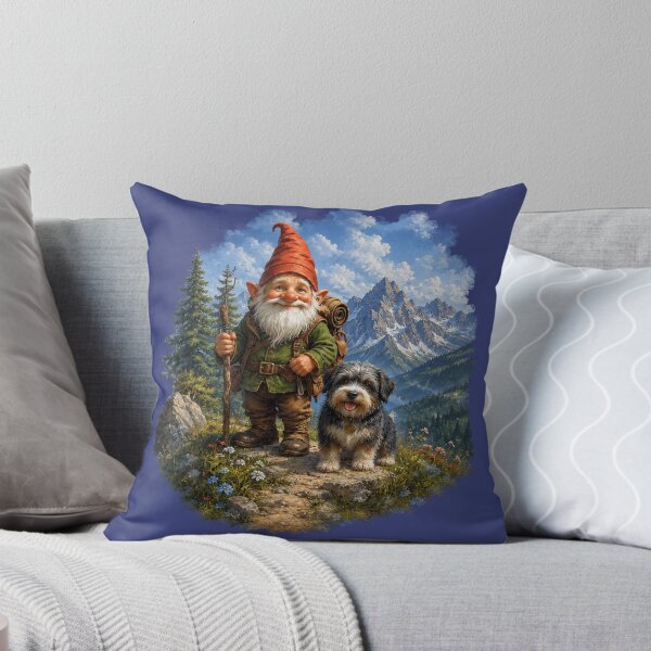 Item preview, Alpine Hiking Gnome and Dog – Mountain Adventure Fantasy Illustration designed and sold by Alpine-Ink.
