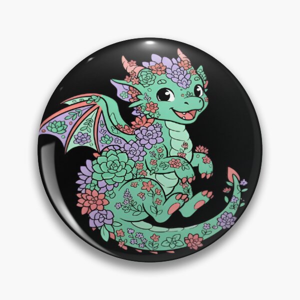 Item preview, Cute Floral Succulent Dragon Fantasy Cute Animal Art designed and sold by DailySparks.