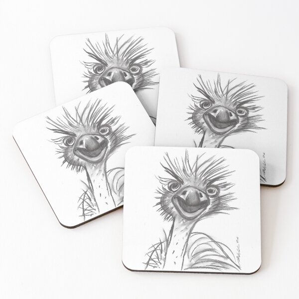 Item preview, Ostrich, Bad Hair Day, Charcoal designed and sold by Anke‘s Bazaar.