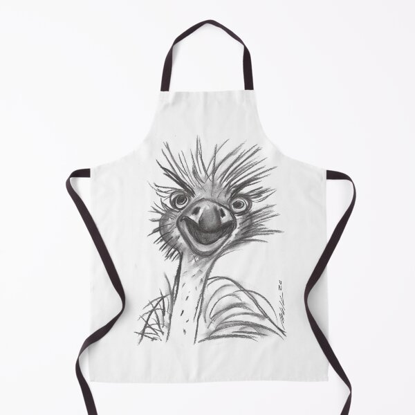 Item preview, Ostrich, Bad Hair Day, Charcoal designed and sold by Anke‘s Bazaar.