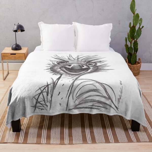 Item preview, Ostrich, Bad Hair Day, Charcoal designed and sold by Anke‘s Bazaar.