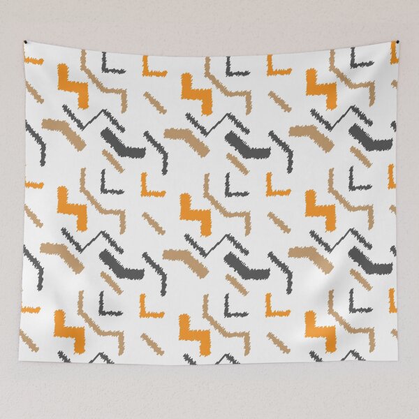 Item preview, Orange Gray Scribbled Lines designed and sold by oppositedge.