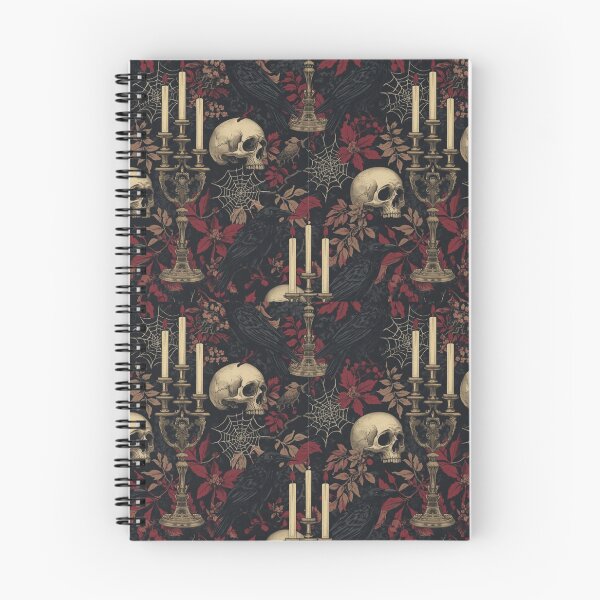 Aperçu de l'œuvre Motif sans couture de crâne gothique et de candélabre créée et vendue par Patternpulseee.