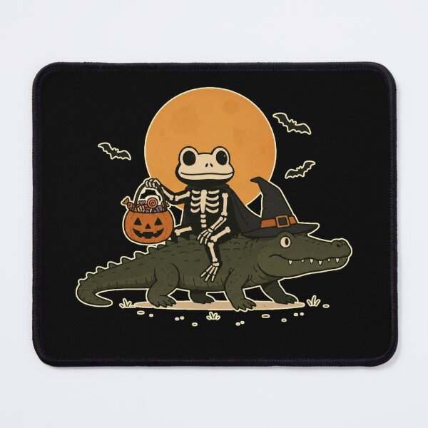 Item preview, Skeleton frog riding on a crocodile halloween designed and sold by HiPatti.