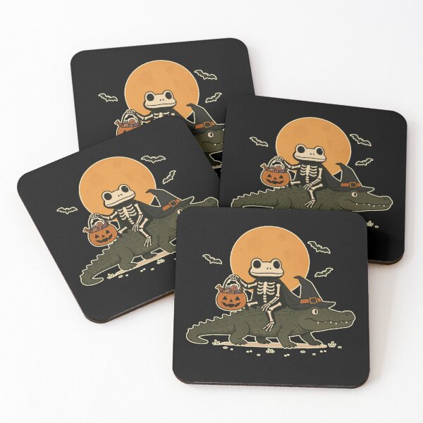 Item preview, Skeleton frog riding on a crocodile halloween designed and sold by HiPatti.