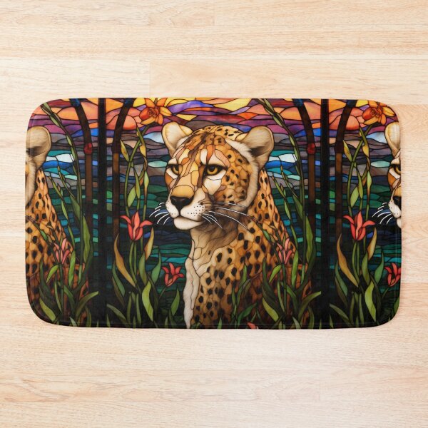 Item preview, Cheetah Stained Glass Wildlife designed and sold by pinkal.