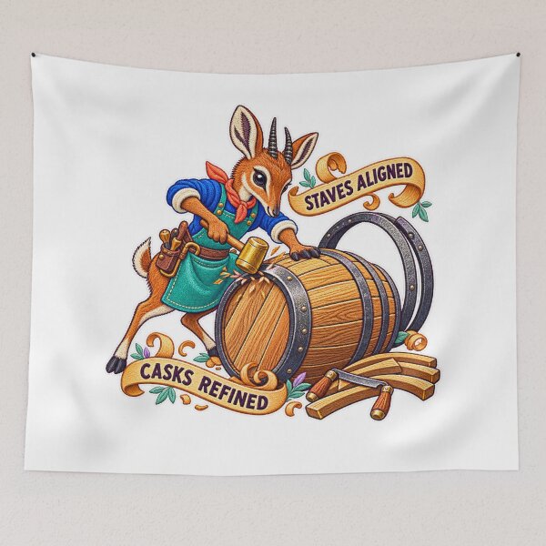 Item preview, Labor Day Dik-dik Cooper – Staves Aligned Casks Refined Embroidery Design designed and sold by Jaani-T.