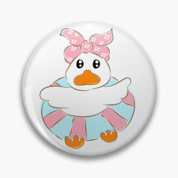 Item preview, White duck wearing pink floral swim float vector designed and sold by Pe.peach.