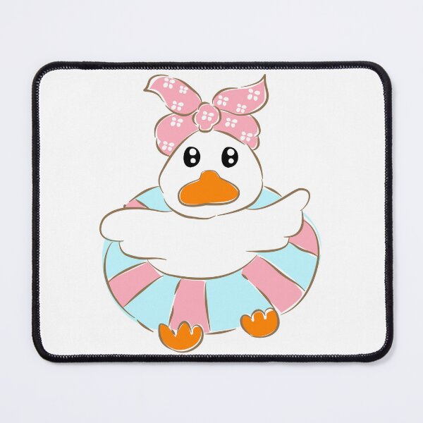 Item preview, White duck wearing pink floral swim float vector designed and sold by Pe.peach.