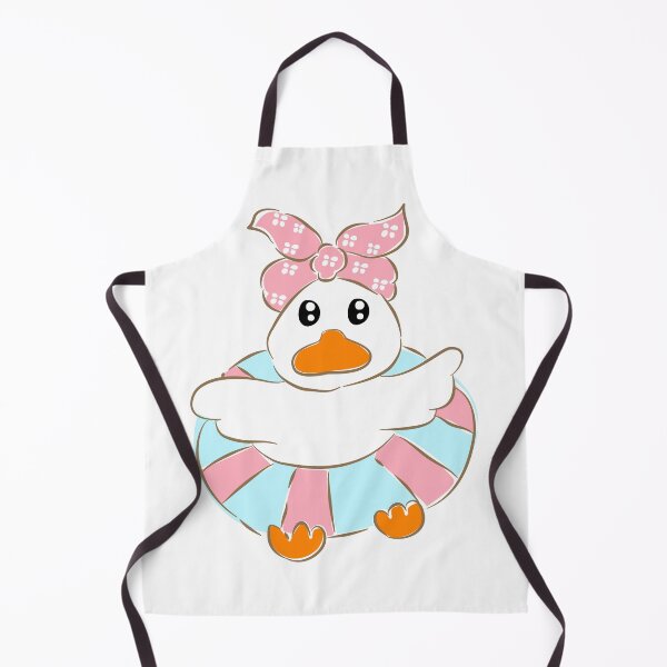Item preview, White duck wearing pink floral swim float vector designed and sold by Pe.peach.
