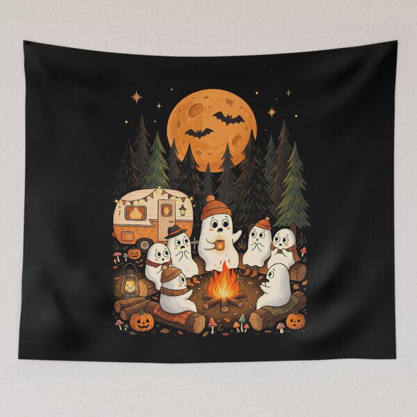 Item preview, Copy of Ghost Camping Under Full Moon - Spooky Halloween Campfire  designed and sold by w66aboo.