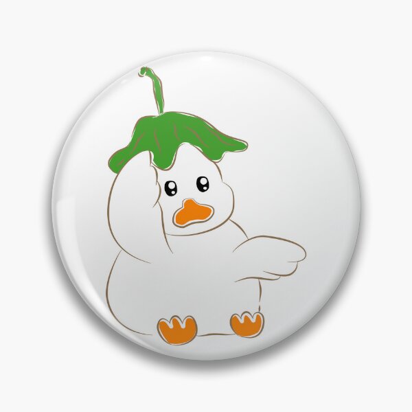 Item preview, Cute white duck character wearing green leaf hat designed and sold by Pe.peach.