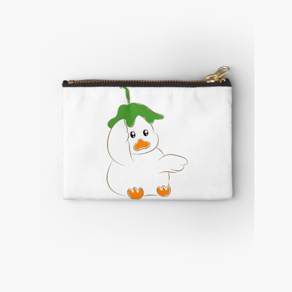 Item preview, Cute white duck character wearing green leaf hat designed and sold by Pe.peach.