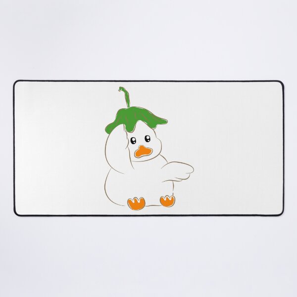 Item preview, Cute white duck character wearing green leaf hat designed and sold by Pe.peach.
