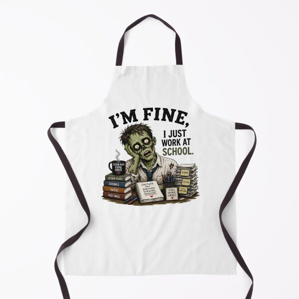 Item preview, I’m Fine I Just Work at School – Funny Zombie Teacher School Humor Gift designed and sold by SVALANART.