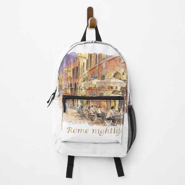Item preview, Rome Italy Street Cafe Nightlife Watercolor Art designed and sold by NareArt.
