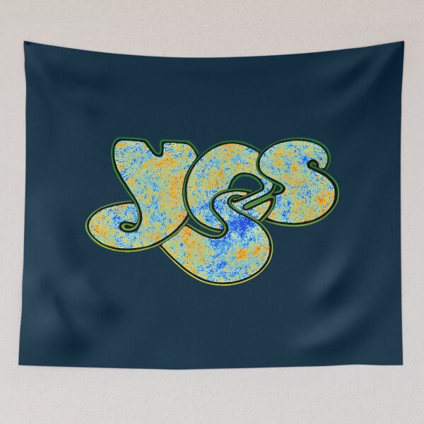 Item preview, Yes Band Logo  Speckled Blue  Gold Psychedelic Texture designed and sold by LenoreKulas.