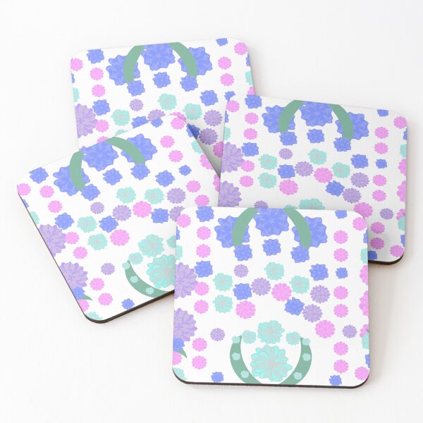 Item preview, Colorful Floral Pattern with Purple Pink and Blue Flowers and Green Leaf Arches designed and sold by Ei-Ei.