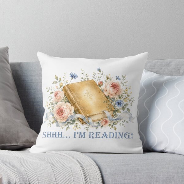 Item preview, Shhh I'm reading Floral watercolor Book lover designed and sold by Anne Londez Studio.