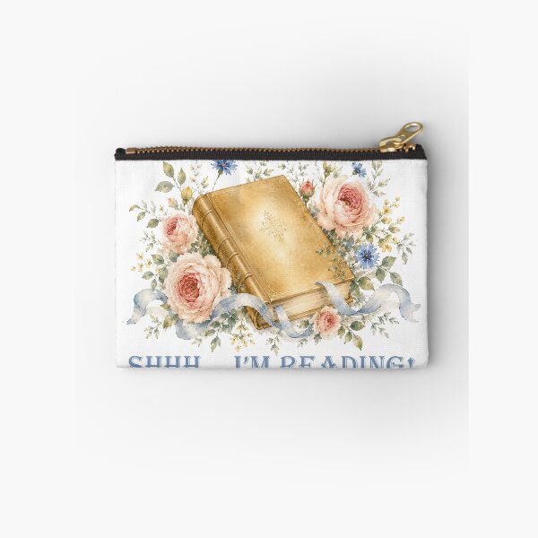 Item preview, Shhh I'm reading Floral watercolor Book lover designed and sold by Anne Londez Studio.