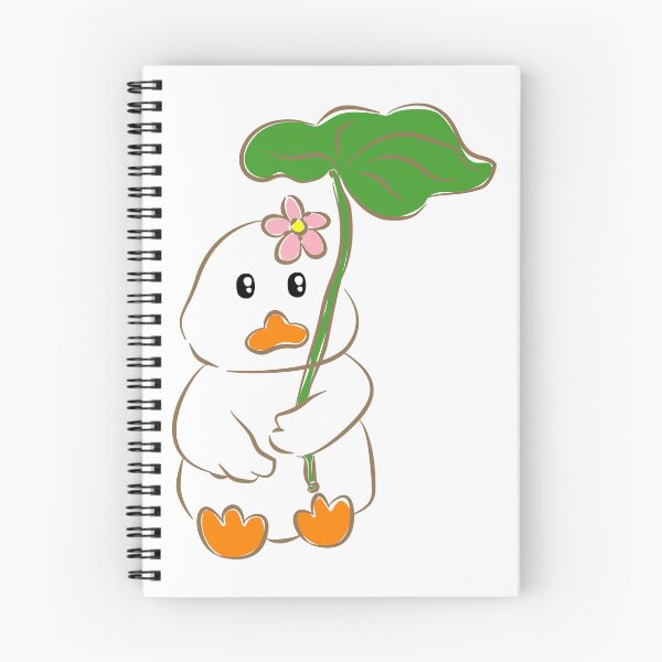 Item preview, Cute white duck holding green lotus leaf umbrella designed and sold by Pe.peach.
