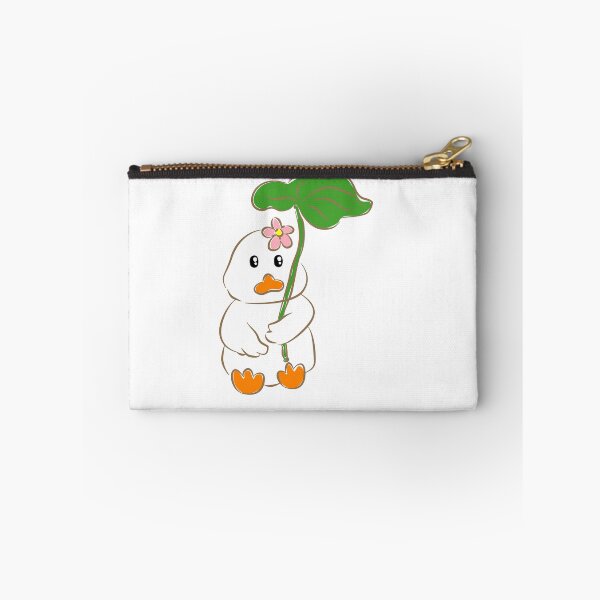 Item preview, Cute white duck holding green lotus leaf umbrella designed and sold by Pe.peach.