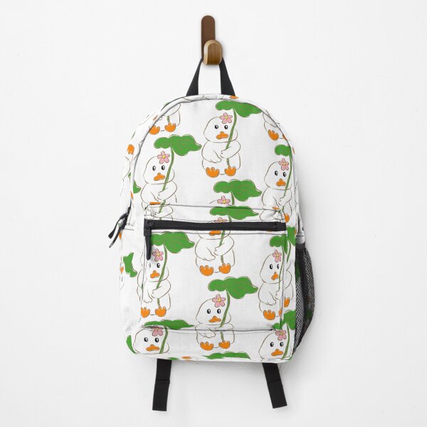 Item preview, Cute white duck holding green lotus leaf umbrella designed and sold by Pe.peach.