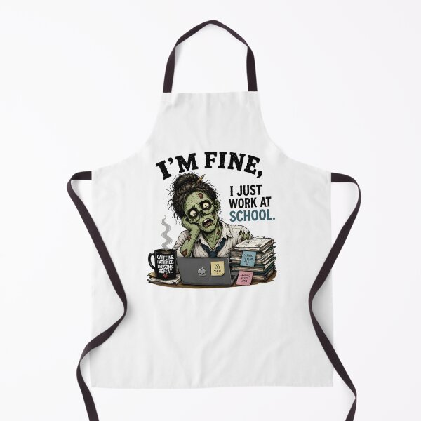 Item preview, I’m Fine I Just Work at School – Funny Zombie Teacher School Life Gift designed and sold by SVALANART.